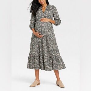 🌿 The Nines by HATCH Green Floral Maxi Dress XL NWT